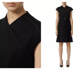 Burberry D-Ring Detail Bonded Jersey Dress in Black- Size 6 $1850